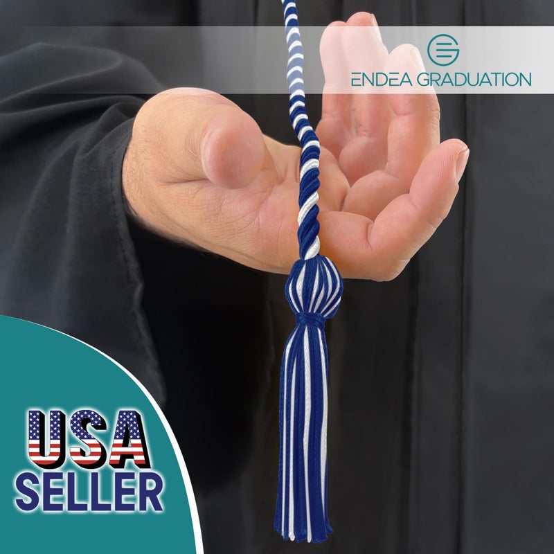 Endea Graduation Single Honor Cord Two-Color (Royal Blue/White) - Image 2